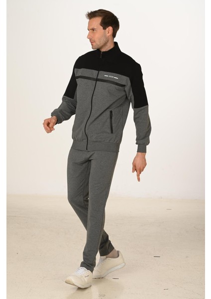 Büyük Beden Pamuklu Erkek Eşofman Takımı Antrasit M. 5279B-A