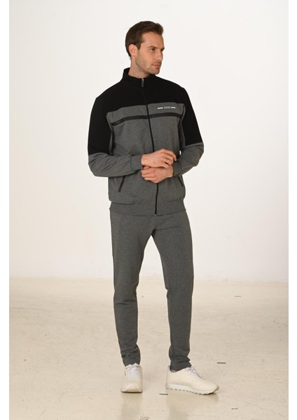 Büyük Beden Pamuklu Erkek Eşofman Takımı Antrasit M. 5279B-A