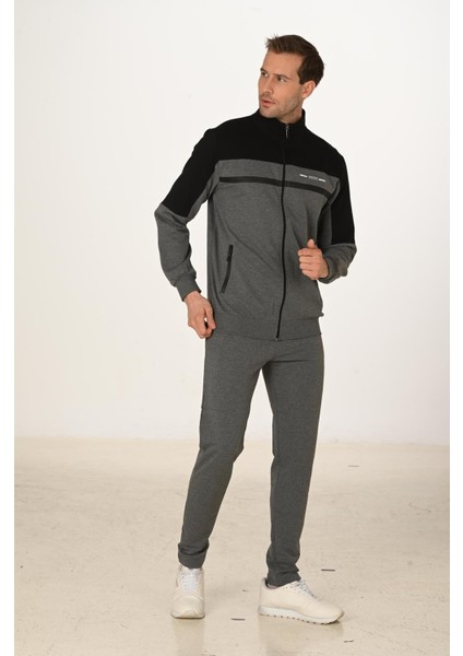 Büyük Beden Pamuklu Erkek Eşofman Takımı Antrasit M. 5279B-A