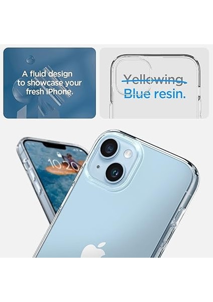 iPhone 14 / 13 ile Uyumlu Kılıf Liquid Crystal 4 Tarafı Tam Koruma Crystal Clear - ACS05033 fiyatları