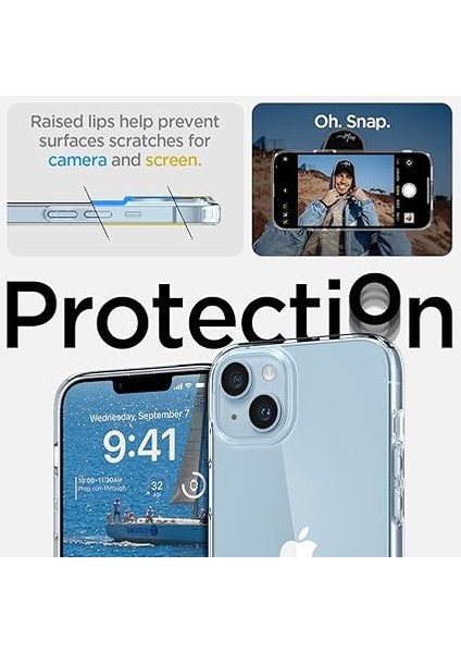 iPhone 14 / 13 ile Uyumlu Kılıf Liquid Crystal 4 Tarafı Tam Koruma Crystal Clear - ACS05033 fırsatları