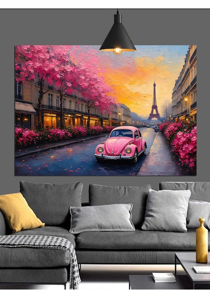 Paris Eyfel Kulesi Ağaçlı Yol Dekoratif Kanvas - Mdf Ahşap Tablo fiyatları