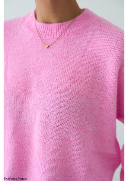 Kadın Bisiklet Yaka Basıc Kazak modelleri