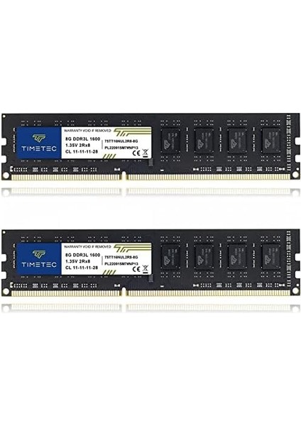 16GB (2X8GB) DDR3L / Ddr3 1600MHZ PC3L-12800 / PC3-12800 Ecc Yok Tamponsuz 1.35V / 1.5V CL11 2rx8 Dual Rank 240 Pin Udımm Masaüstü Bilgisayar Ram Belleği (Sdram) Yükseltme Modülü