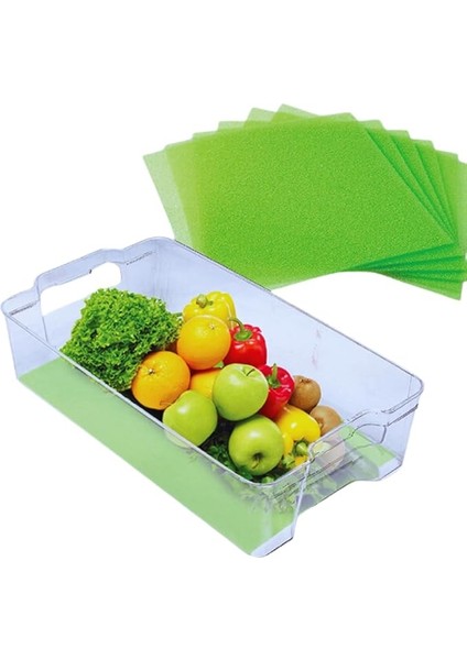 Içi Meyve Sebze Nem Önleyici Küf Koruyucu Mat, Meyve ve Sebze Ömrünü Uzatan Yeşil Kaplama 2 Adet