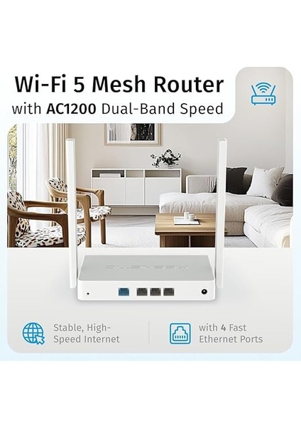 Explorer AC1200 Wi-Fi Mesh Ebeveyn Kontrol Fiber Vpn Router Menzil Genişletici Access Point 4X100MBIT/S KN-1613 fiyatları