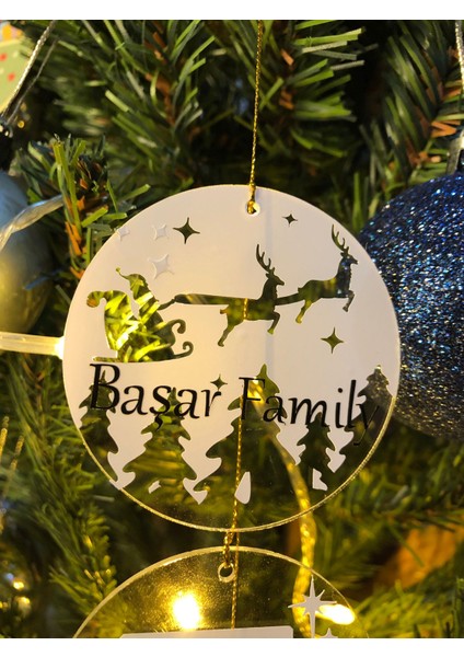 Hediyelik Pleksi Yılbaşı Ağaç Süs Aile Hatıra Süs