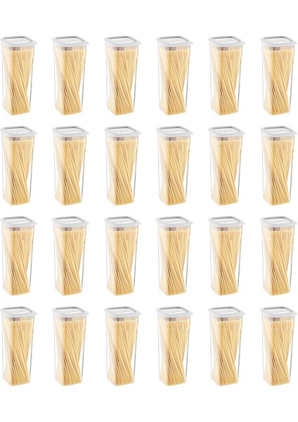 24'lü Set Skali Kare Saklama Kabı Beyaz 2140 ml - Beyaz, Çok Amaçlı Saklama Kabı