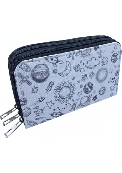 Üç Gözlü Lastikli Kalemlik Gezegenler Beyaz fırsatları