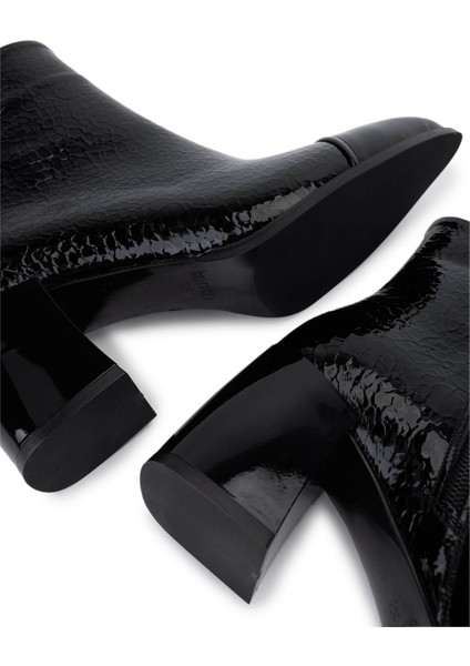 Kadın Suni Deri Siyah Rugan Topuklu Bot 1162 940 Bn Bot SK25-26 Sıyah Fsly fırsatları