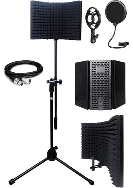 PF-30X Mikrofon Standı Yalıtım Paneli Xlr Kablo Pop Filter fiyatları