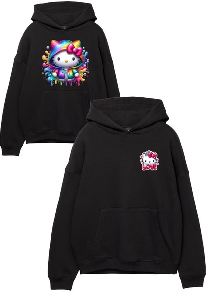 2 Adet %100 Pamuklu Kadın Kapüşonlu Kanguru Cepli Sweatshirt Hellokit fiyatları