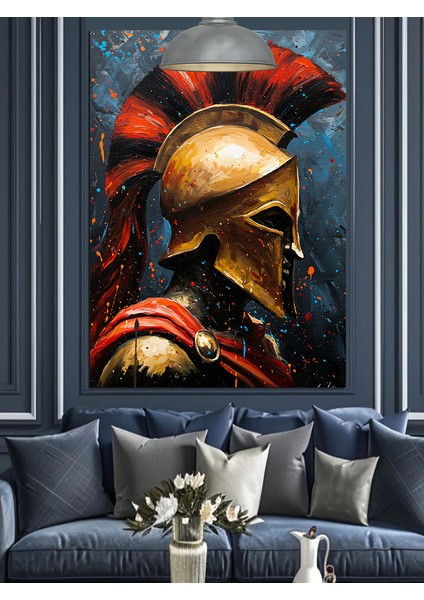 Antik Savaşçı Miğferi ve Zırh Detayı Dekoratif Kanvas - Mdf Ahşap Tablo fiyatları