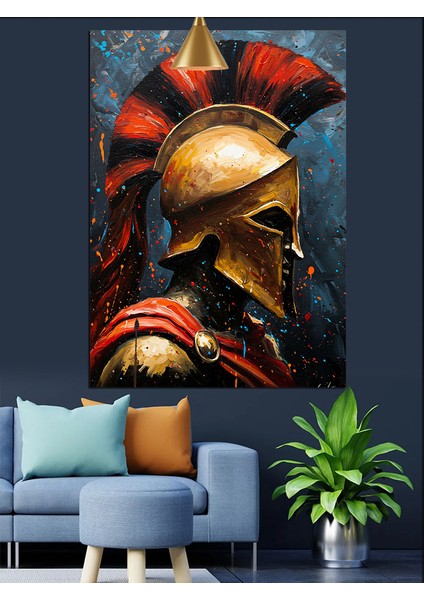 Antik Savaşçı Miğferi ve Zırh Detayı Dekoratif Kanvas - Mdf Ahşap Tablo fırsatları