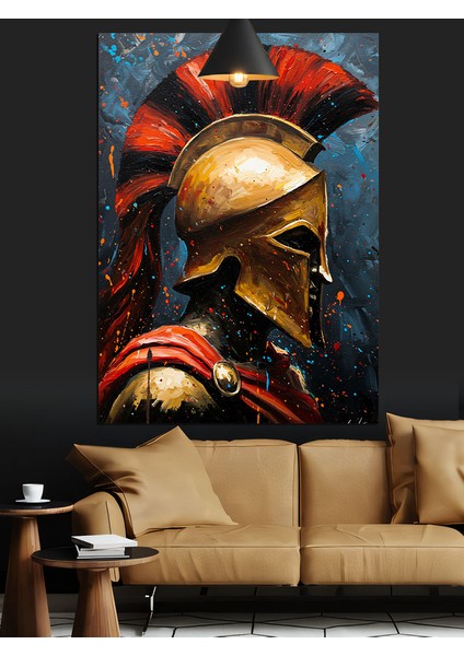 Antik Savaşçı Miğferi ve Zırh Detayı Dekoratif Kanvas - Mdf Ahşap Tablo indirimleri