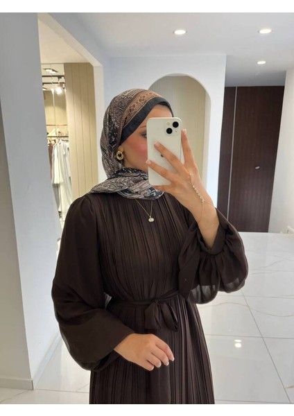 Zarif Katmanlı Kemerli Detaylı Şık Elbise ELB16074 indirimleri