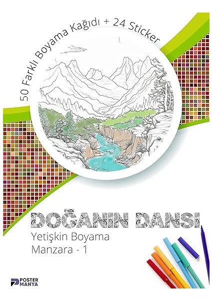 Dansı Yetişkin Boyama Kitabı, Manzara Mandala Boyama Kitabı, Doğa Temalı Boyama Defter, Yetişkinler Için Boyama Seti modelleri