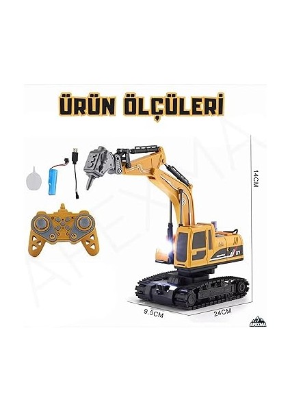 2.4ghz Uzaktan Kumandalı Şarjlı Işıklı Buhar Atan Paletli Hareketli Kepçeli Rc Ekskavatör fiyatları