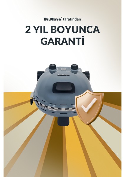 Çok Amaçlı Taş Fırın | Pizza, Lahmacun, Ekmek ve Tandır Yapma Makinesi – 31 cm Doğal Taş Antrasit