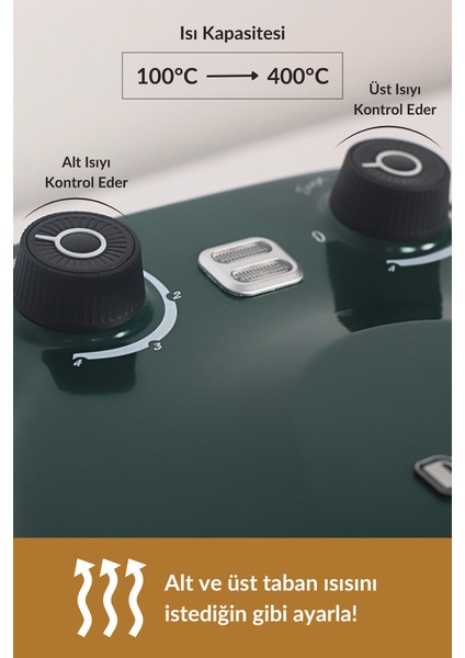 Dr.maya® | Çok Amaçlı Taş Fırın | Pizza, Lahmacun, Ekmek ve Tandır Yapma Makinesi- Yeşil