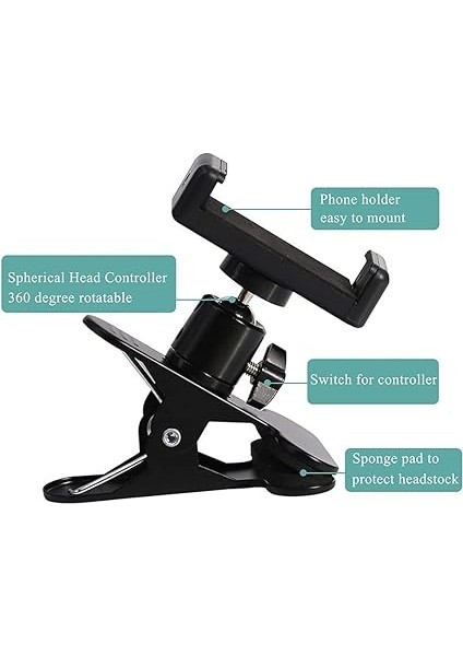 Telefon Tutucu 360 Derece Dönen Gitar Bas Kafa Telefon Tutucu Gitar Boyun Kelepçesi Elektro Gitar Bas Ukulele Için Uygun Telefon Genişlikleri 5.5cm-7.5cm indirimleri