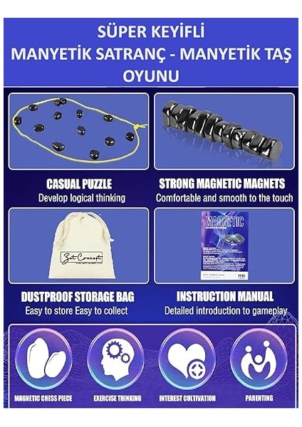 Keyifli Manyetik Taş Oyunu - Mıknatıslı Satranç Oyunu, Mıknatıslı Taş Oyunu, Eğitici Masa Oyunu, Konsantrasyon ve Mantıksal Düşünme Geliştirici, Ebeveyn-Çocuk Iletişimi, Gençler Için Parti Oyunu indirimleri