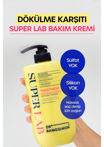 Super Lab Treatment Krem, Dökülme Karşıtı, Yoğun Onarıcı Hidrolize İpek, 3 Miracell Complex 1000 Ml