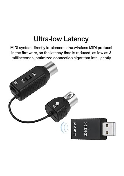 Mini Kablosuz Iletim Sistemi Mıdı Sistemi Mıdı Kablosuz Adaptör Mıdı Arayüzlü Cihazlar Için Tak Çalıştır Desteği modelleri