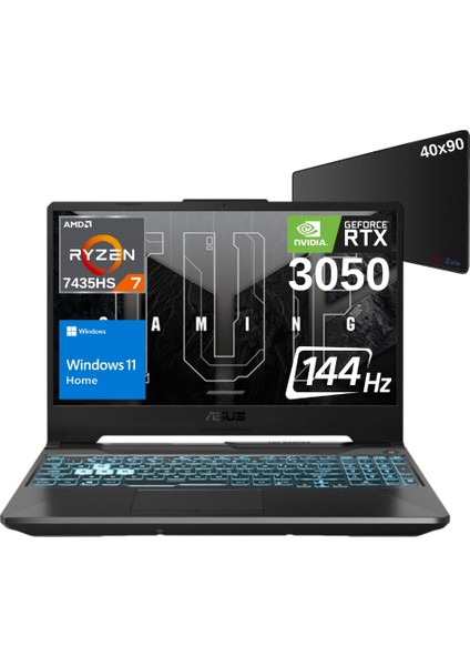 Tuf A15 FA506NCR-HN007W Amd Ryzen 7 7435HS 16GB 2TB SSD Rtx 3050 15.6" 144Hz Fhd Windows 11 Home Dizüstü Bilgisayar - Xxl Mouse Pad Wz8