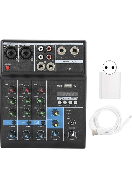 Ses Mikseri, Ses Mikseri, 4 Kanallı Ses Mikseri USB Stereo Karıştırma Konsolu Ses Kartı ile Ev Bilgisayar Sahnesi