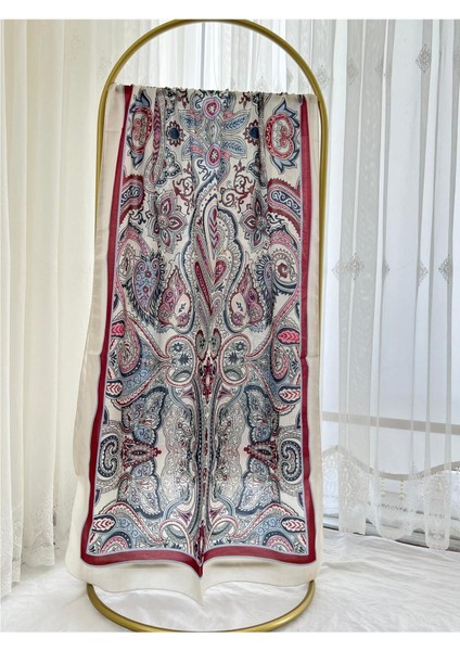 Retro Desen Pamuk Şal Bordo indirimleri