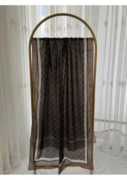 Retro Desen Pamuk Şal Haki