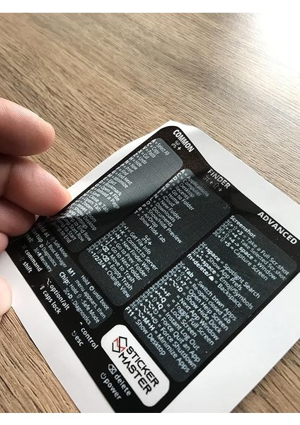 Master Mac Os MacBook Air Pro Decal Sticker Cheat Sheet Accessories Keyboard Shortcuts Temporary Adhesive Mac Laptop Accessory M1 Intel Clear Vinyl Sticker, Compatible With 13/14/16 Inch Black fiyatları