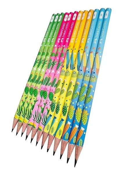 Kaktüs Desenli Kurşun Kalem Seti, 2b, 12 Adet, Renkli fiyatları