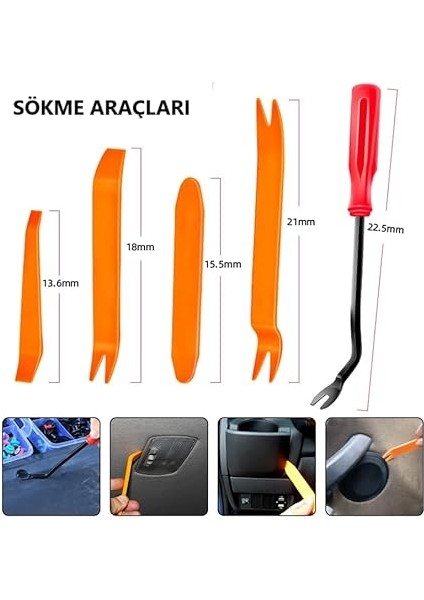 Parça Sökme Perçinleme Onarım Bağlantı Modifiye Aksesuarları Seti Kutulu modelleri