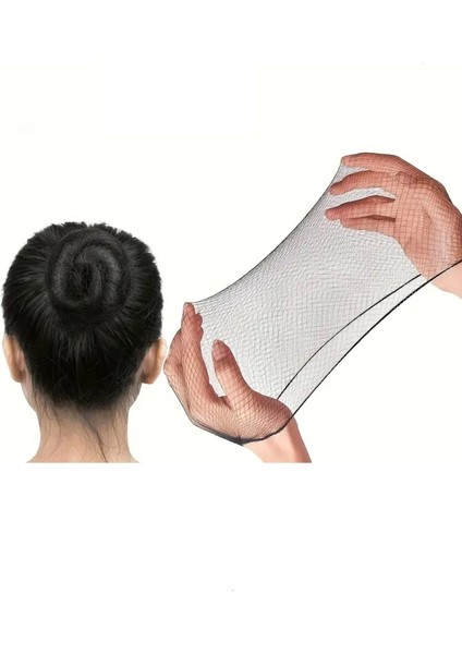 Görünmez Saç Topuz Filesi 24 Adet Siyah