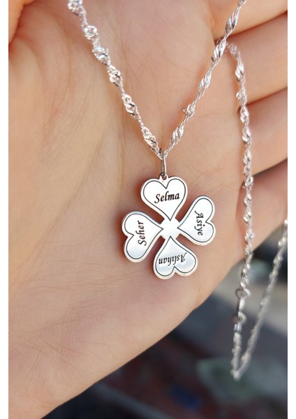 925 Ayar Gümüş Yonca Kolye