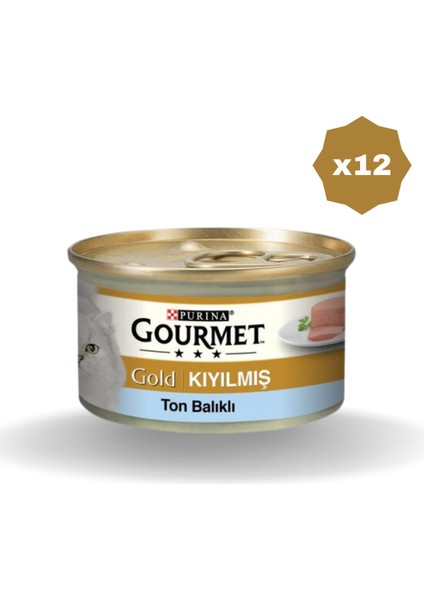 Kedi Yaş Mama Gourment Gold Kıyılmış Tonlu 85 gr - (12 Adet)