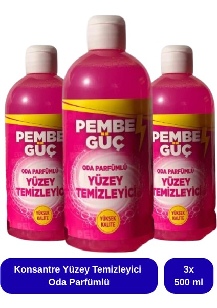 Konsantre Yüzey Temizleyici Oda Parfümlü 500 ml x 3 Adet