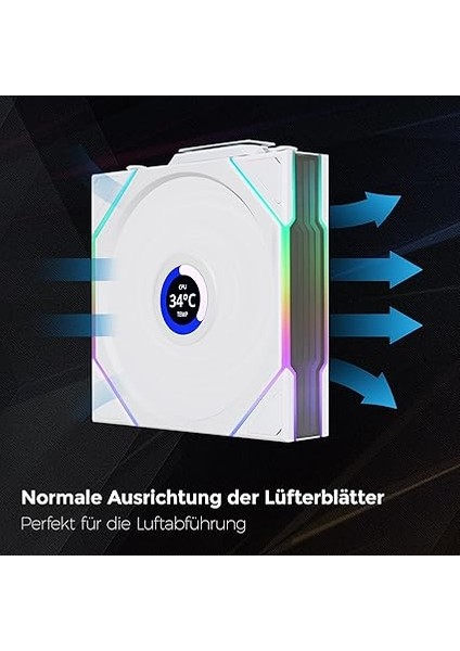 Li Unı Fan Tl Wıreless LCD 1X120MM Beyaz Kasa Fanı (G99.12TLLCD1W1W.00) fiyatları