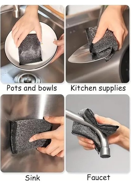 Home 4 Adet Telli Bulaşık Süngeri,paslanmaz Sihirli Inox Bulaşık Süngeri,sihirli Sünger (4 Adet) indirimleri