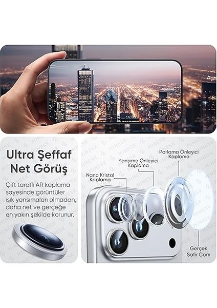 iPhone 16 Pro-16 Pro Max ve 17 Pro-17 Pro Max ile Uyumlu Orijinal Safir Cam (%99.9 Saflıkta Gerçek Safir) Cihazın Kendi Lensleri ile Aynı Materyal Lens Koruyucu Kamera Camı (Gümüş) fırsatları