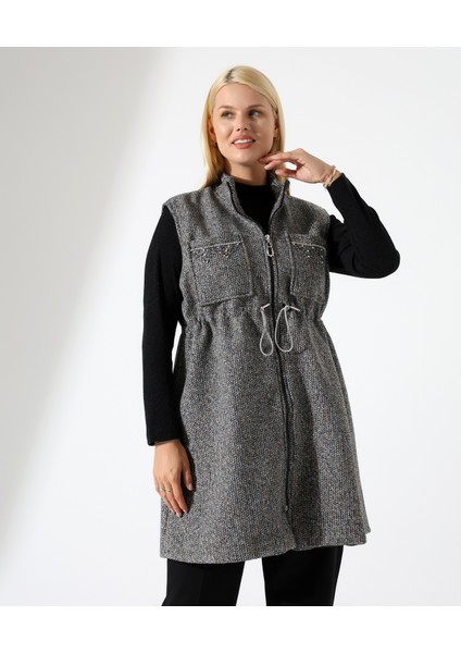 Kadın Fermuar Kapama Mütevazı Büyük Beden Yelek modelleri