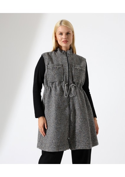 Kadın Fermuar Kapama Mütevazı Büyük Beden Yelek fırsatları