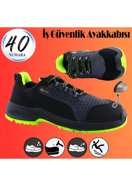 Iş Ayakkabısı Çelik Demir Burunlu 41 Numara Nubuk Bağcıklı Sportif Güvenlik Inşaatçı Ayakkabı
