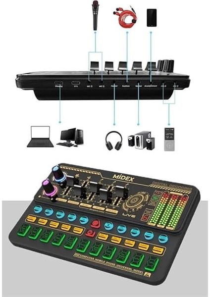 Cxn-30 Paket-11 VS11 Ses Kartlı Condenser Mikrofon Stand Kulaklık Seti modelleri