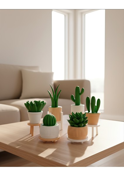 6'lı Yapay Kaktüs Set (18 Parça) - Yapay Çiçek - Yapay Bitki fırsatları