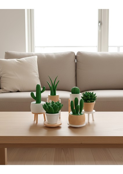 6'lı Yapay Kaktüs Set (18 Parça) - Yapay Çiçek - Yapay Bitki indirimleri