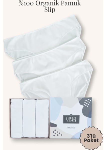 Must Have | 3'lü Organik Pamuk Slip Külot