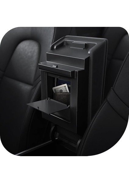 Tesla Model Y (2024-2023) & Model 3 (2023) Orta Konsol Gizli Saklama Kutusu TO221 Black - ACP04509